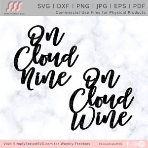 雲の上 SVG 雲の上 ワイン SVG 独身パーティー SVG ブライダルパーティー svg ワイン 独身 シルエット カット ファイル Cricut ファイル Cricut プロジェクト