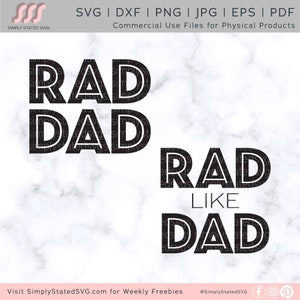 Rad papa Rad comme papa SVG père fils SVG correspondant papa et fils correspondant papa et bébé fête des pères png fichier de coupe Cricut Silhouette cutfile
