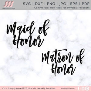 Maid of Honor SVG Matrone of Honor SVG Bridal Party SVG Wedding Party svg Maid of Honor Proposition Svg Cricut coupe fichier Silhouette coupe fichier
