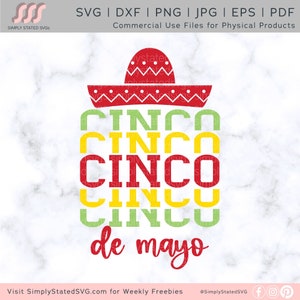 Cinco de Mayo SVG, Sombrero SVG, Fiesta SVG, Mexican Svg, Cinco de Mayo Shirt, Silhouette cut file, Cricut cut file, Cinco De Mayo Clipart
