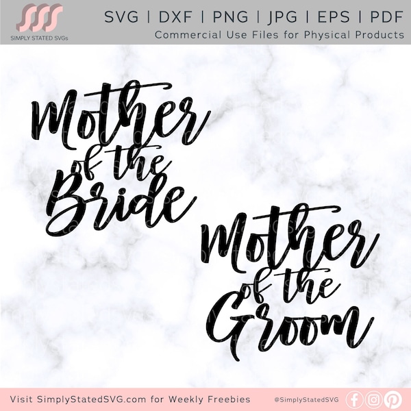 Mother of the Bride SVG Mother of the Groom SVG Wedding Party SVG Bridal Party svg Wedding Svg Bundle Silhouette cut file Cricut cut file