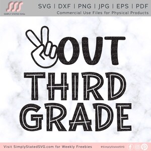 ピースアウト 3 年生 SVG ピースアウト 3 年生 SVG ピースアウト 3 年生 PNG 最終学年 Cricut カット ファイル シルエット ファイル dxf jpg eps pdf