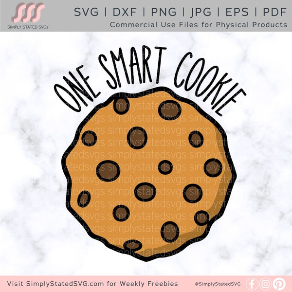 One Smart Cookie SVG Cute Back to School SVG Chocolate Chip Cookie svg Smart Cookie Shirt Kids School svg Cricut cut files Silhouette files