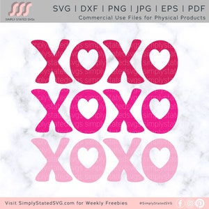 XOXO Heart Svg XOXO Hearts svg Xoxo PNG V-Day png VDay file di taglio Xoxo Shirt Xoxo Heart Cricut file di taglio Silhouette file di taglio dxf jpg eps pdf