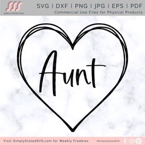 Zia SVG Zia PNG Cuore SVG Zia Camicia Zia Regalo Zia per Essere Regalo Zia Gravidanza Annuncio Cricut tagliare file Silhouette tagliare file dxf eps