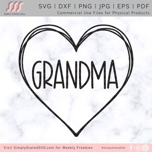 Abuela SVG Abuela PNG Abuela Regalo Día de la Madre Svg Regalo del Día de San Valentín svg Corazón png Amor Svg Silueta archivos cortados Cricut archivos cortados