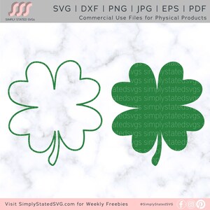 4 Leaf Clover SVG, Shamrock SVG, Shamrock PNG,  St Patricks Sublimation, Svg files for Cricut, Silhouette cut file, dxf, jpg, eps, pdf, png