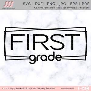 First Grade SVG Back to School SVG First Grade PNG 1st Grade svg School svg School png Grade svg Cricut cut file Silhouette cut file dxf pdf