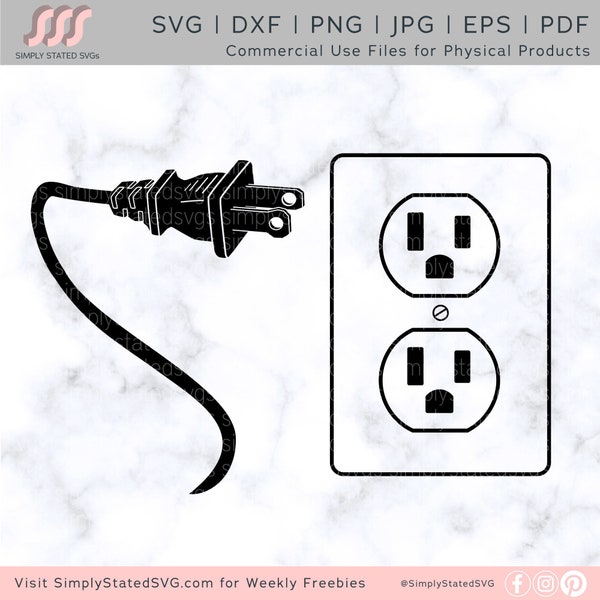 Plug and Socket SVG Outlet SVG Funny Halloween Costume SVG Plug Socket png Power Cord and Socket svg Cricut cut file Silhouette files dxf