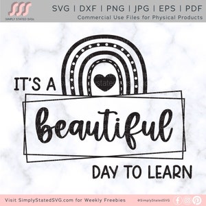 Het is een mooie dag om te leren SVG Back to School SVG Teacher Appreciation Week svg Classroom Decor Cricut cut file Silhouette dxf png