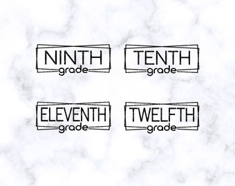 High School SVG Bundle Grade SVG Bundle Back to School SVG 9. - 12. Klasse Bundle Cricut Schnittdatei Silhouette Schnitt Dateien