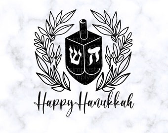Happy Chanukka SVG Chanukka Dreidel SVG Datei Happy Chanukah Cricut SVG Digital dxf jpg eps pdf Cricut geschnitten Datei Silhouette geschnitten Datei