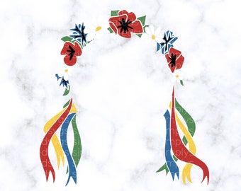 Vinok SVG Ukrainische Blumen Kranz SVG Ukrainische Stirn Band png Ukrainische Blumen PDF Вінок svg geschnitten Dateien Cricut geschnitten Dateien dxf jpg eps pdf png
