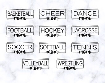 Sports Mom SVG Bundle Volleyball Mom SVG Hockey Mom SVG Basketball Mom png Dance Mom jpg Cheer Mom svg Cricut cut file Silhouette cut files