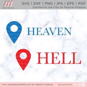 Ciel et enfer emplacement Tags SVG Halloween SVG Halloween Costume SVG ciel enfer emplacement Tag png Cricut coupe fichiers Silhouette coupe fichier dxf