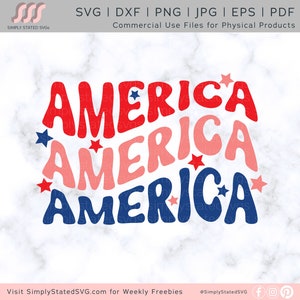 America Stars SVG Patriotic SVG 4th of July png Independence Day svg Memorial Day svg usa shirt svg Cricut cut files dxf jpg eps pdf Digital