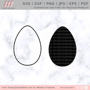 Huevo SVG Huevo de Pascua SVG Huevo SVG Huevo de Pascua Contorno Huevo Forma Huevo Silueta Huevo Plantilla Cricut archivo Silueta archivo dxf jpg eps pdf png svg