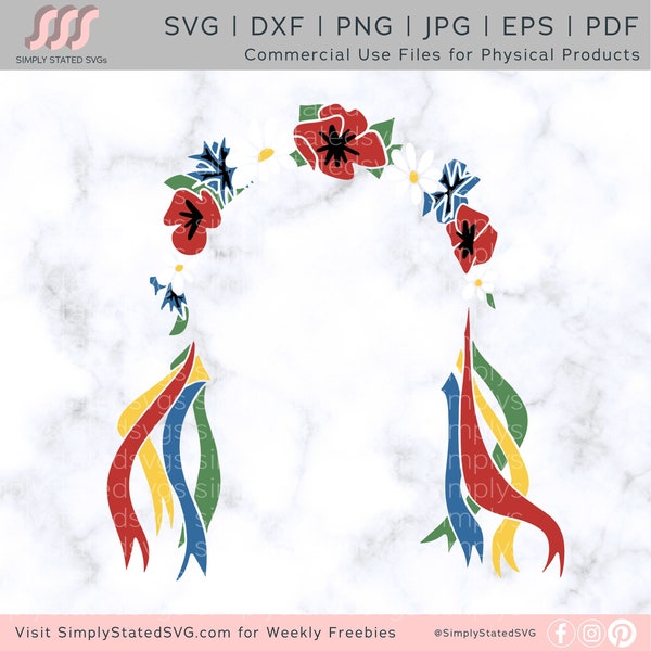 Vinok SVG Ukrainian Flower Wreath SVG Ukrainian Head Band png Ukrainian Flowers PDF Вінок svg cut files Cricut cut files dxf jpg eps pdf png