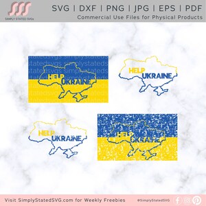 Help Oekraïne SVG bundel Help Oekraïne noodlijdende bundel SVG Help Oekraïne kaart en vlag bundel SVG silhouet bestand Cricut gesneden bestand SVG bundel.