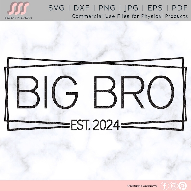 Big Bro Est. 2024 Frame SVG Gift for Big Brother SVG Pregnancy Announcement svg Big Bro est 2024 png Silhouette cut files Cricut cut files image 1