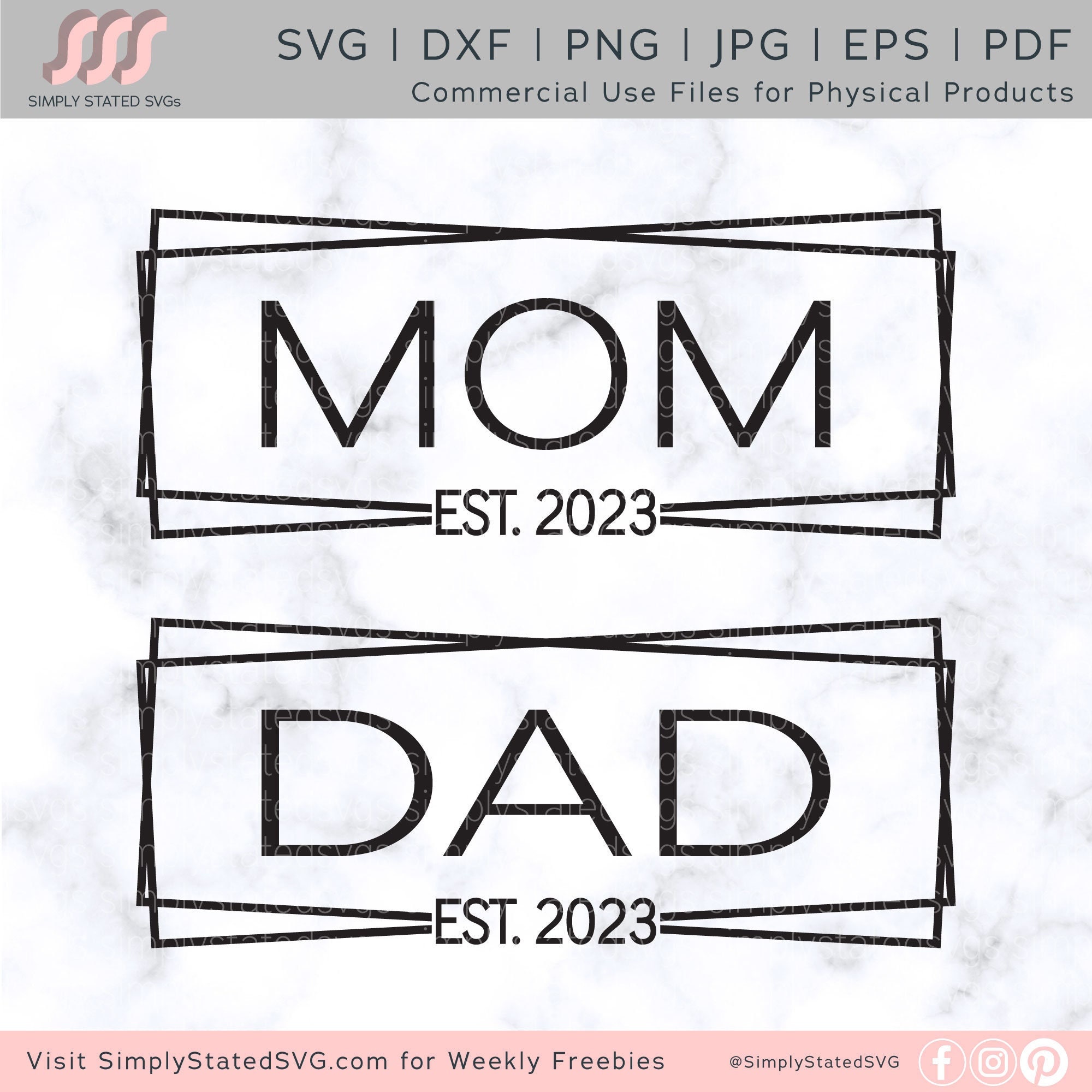 Mom Est. 2023 SVG Dad Est. 2023 SVG New Mom Png New Mommy Svg Etsy UK