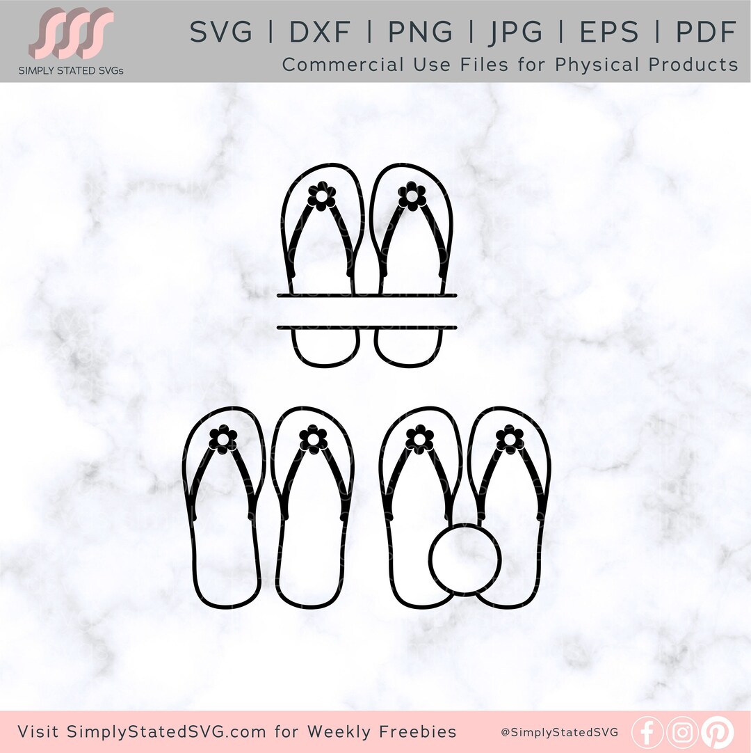 Flip Flops SVG Bundle Personalized Flip Flops SVG Summer SVG Flip Flop ...