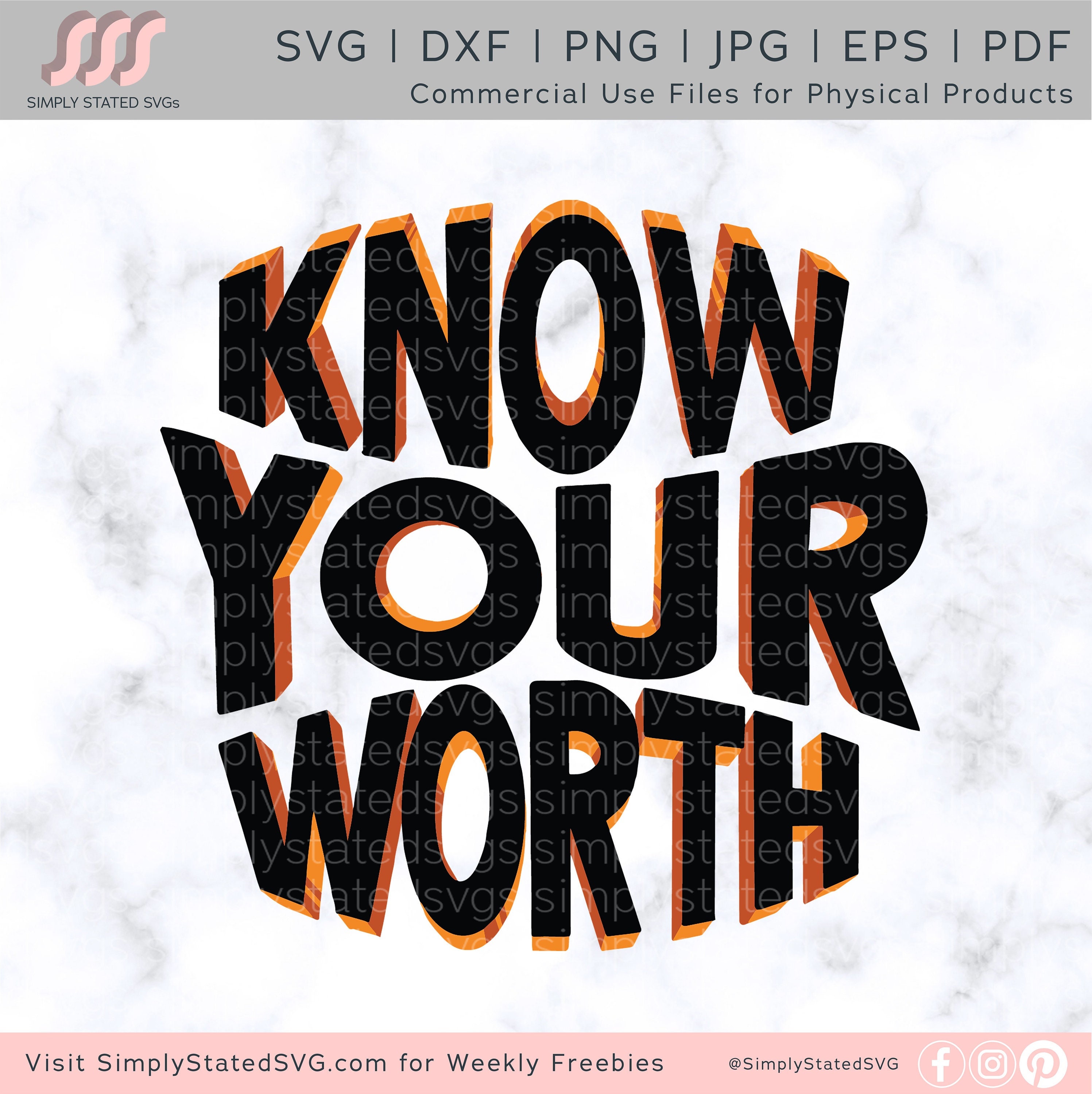 Know Your Worth SVG Empowerment SVG Inspirational SVG Emotional Health ...
