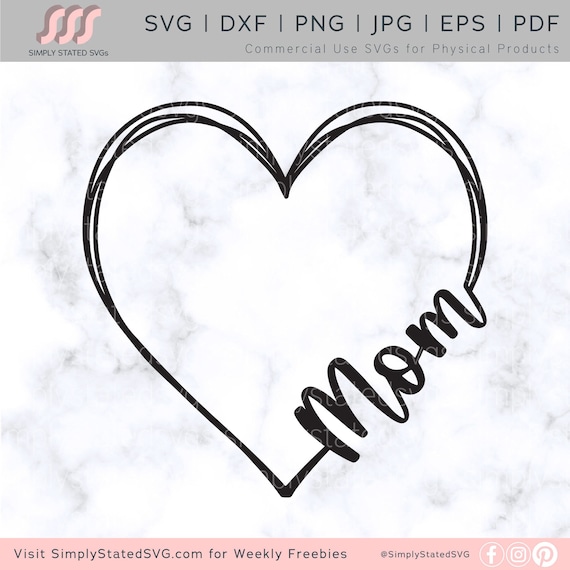 Mom SVG Heart SVG Mom PNG Hand Drawn Heart Png Mom Shirt Mom Gift