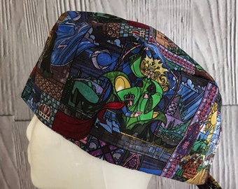 Beauty and the Beast Stained Glass Scrub Cap - Surgery Surgical OR Hat