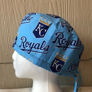 Kansas City Royals Scrub Cap- Light Blue Version *Last cap made with solid colored tie - Surgery Surgical OR Hat