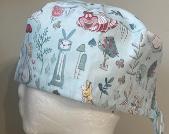 Alice in Wonderland Scrub Cap - Surgery Cap - Surgery Hat - Scrub Hat - Scrub Caps - OR Cap - OR Hat - Surgical Hat - Surgical Cap
