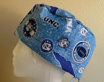 University of North Carolina Scrub Cap - Homestate Logos- *Last W White tie -Surgery Cap Hat - Scrub Cap Hat - OR Cap Hat - Surgical Cap Hat