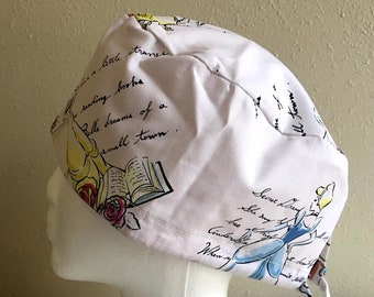 Fashion Drawing Disney Princeses- Surgery Cap Hat- Scrub Hat Caps- OR Cap Hat- Surgical Hat Cap