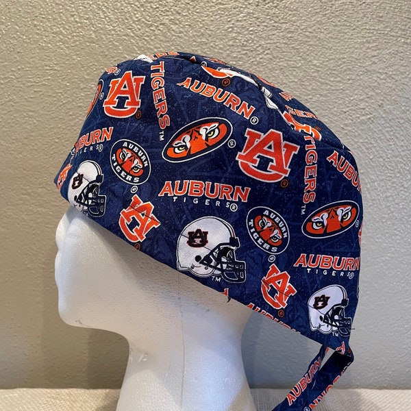 Auburn University Scrub Cap - Scattered Logos Version - Surgery Cap Hat - Surgical Cap Hat - OR Cap Hat