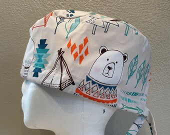 Southwest Bears Scrub Cap - Surgery Cap - Scrub Caps Hat - Surgical Cap Hat