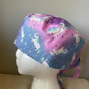 Unicorns and Stars Scrub Cap - Surgery Cap - Scrub Caps Hat - Surgical Cap Hat