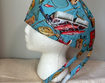 Fishing and Outdoors Scrub Cap - Surgery Cap - Scrub Caps Hat - Surgical Cap Hat