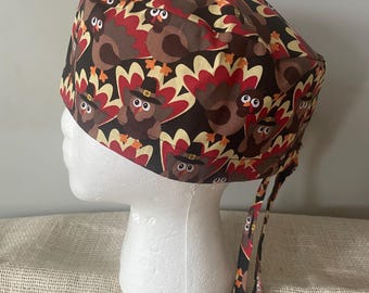Thanksgiving Turkeys Scrub Cap - Surgery Cap Hat - OR Cap Hat - Surgical Cap Hat - Scrub Caps Hats