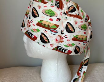 Sushi and Ramen Scrub Cap - Surgery Cap - Scrub Caps Hat - Surgical Cap Hat