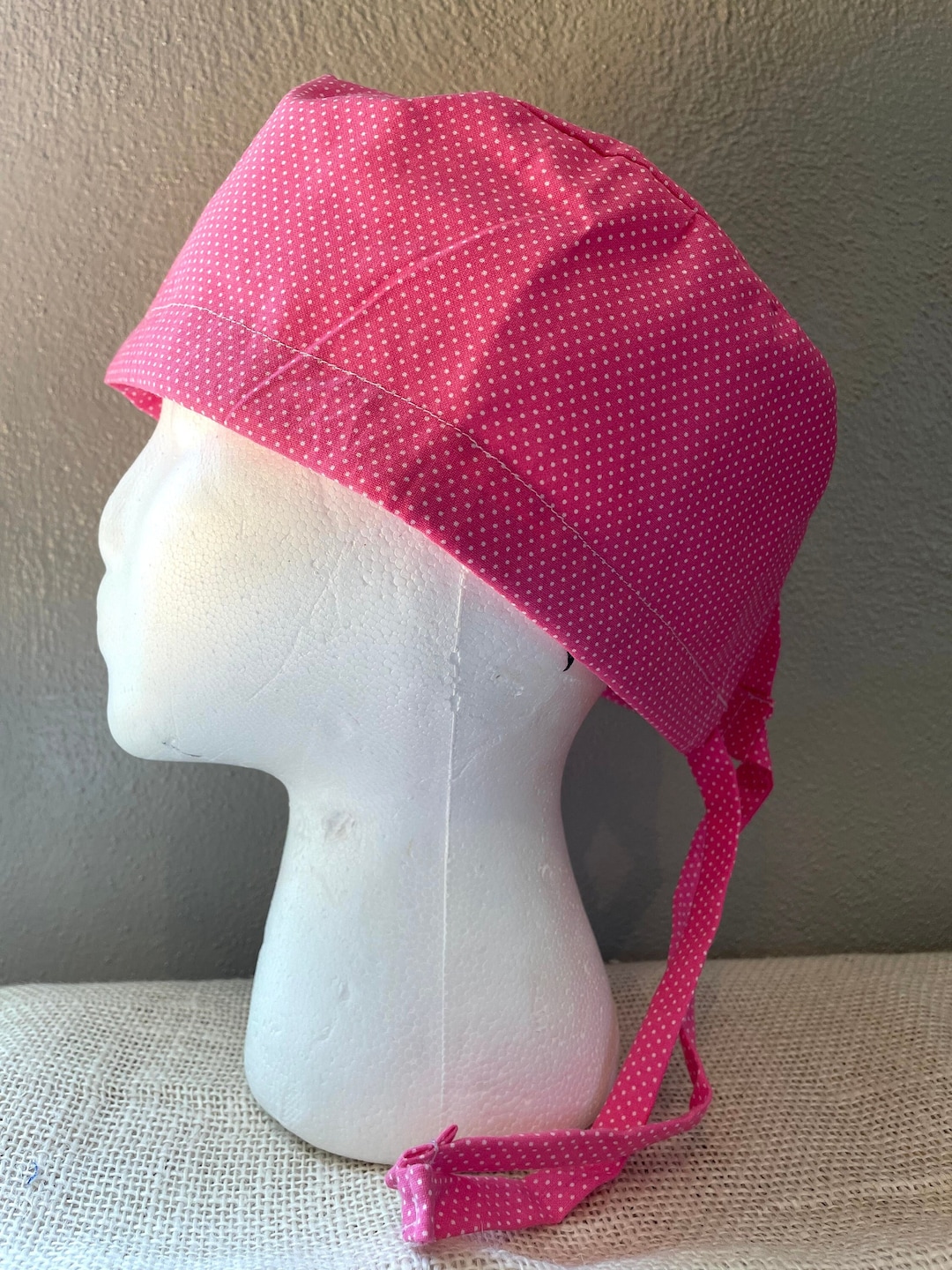 Pink With Polka Dots Scrub Cap - Surgery Cap - Scrub Caps Hat ...