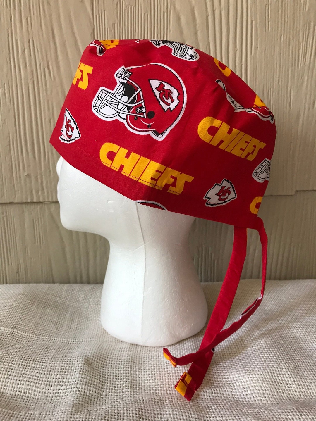 Kansas City Chiefs Scrub Cap, last Made With a Solid Red Tie, Surgery