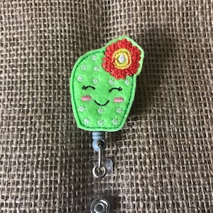 Happy Catus Badge Reel - ID Badge Reel - Badge Holder - Lanyard Badge Holder - Medical - Business - Teacher