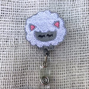 Sleepy Sheep Badge Reel - ID Badge Reel - Badge Holder - Lanyard Badge Holder - Medical - Business - Teacher