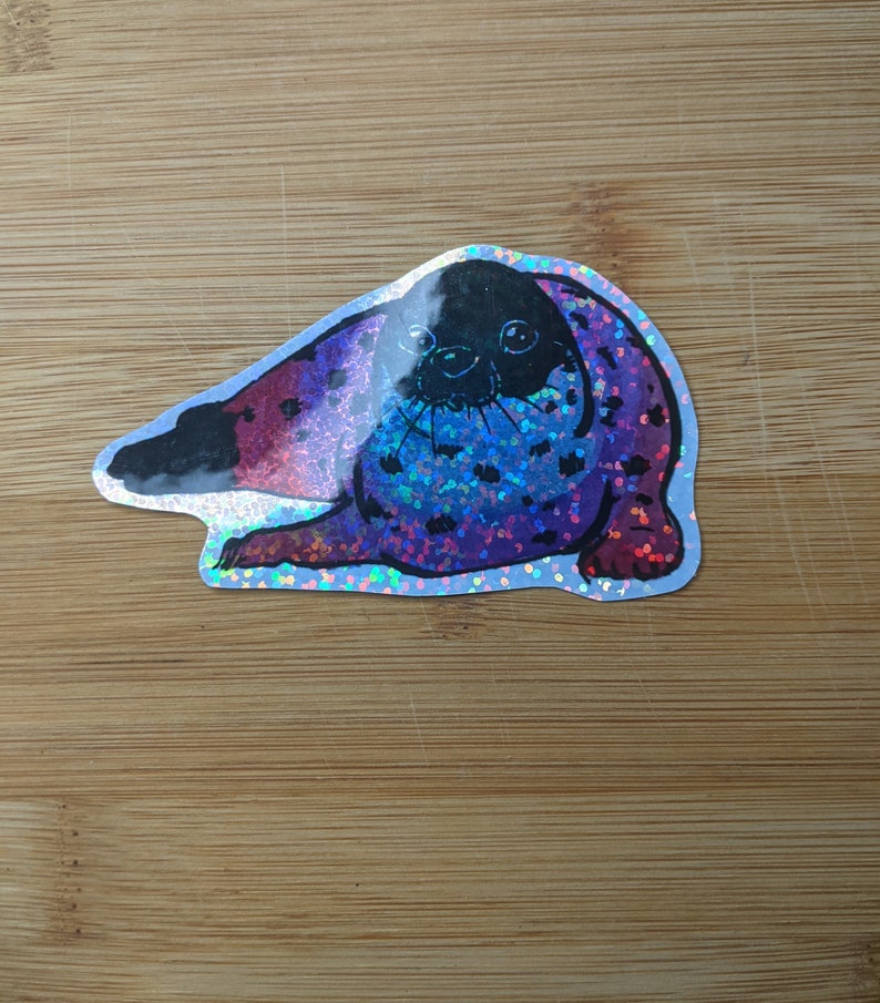 BiSEALxual Bi Pride Seal Holographic Glitter