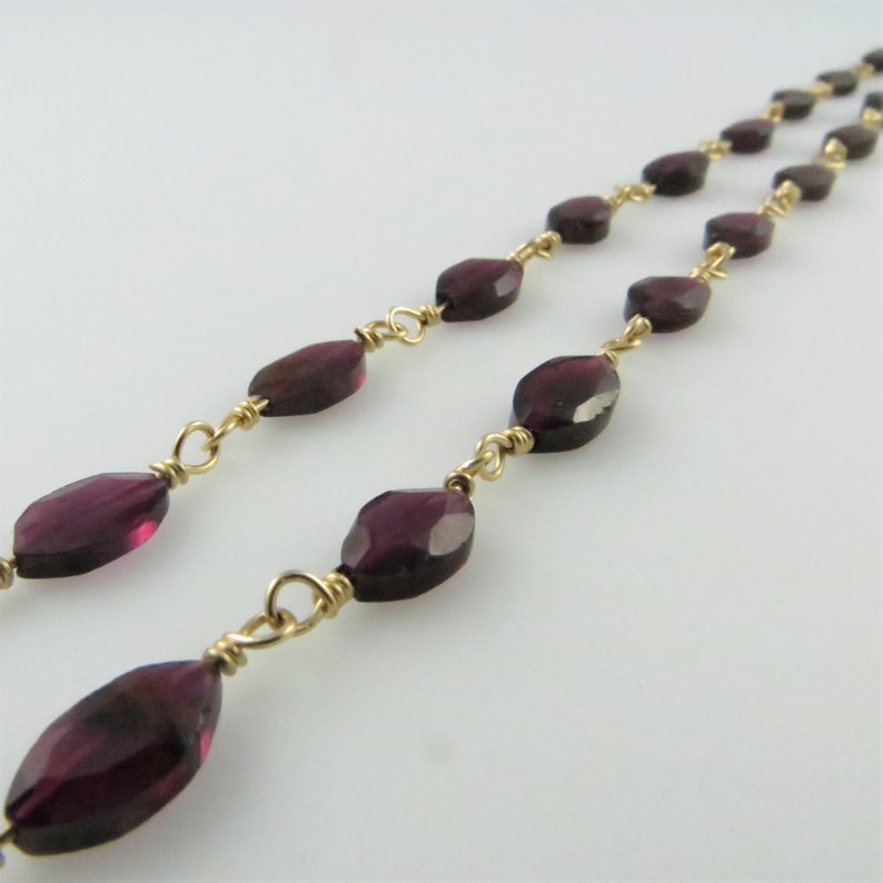 Faceted Garnet, Gold-Filled Necklace, 19.5 in. Classic, Bold Ready to Ship N101 image 10