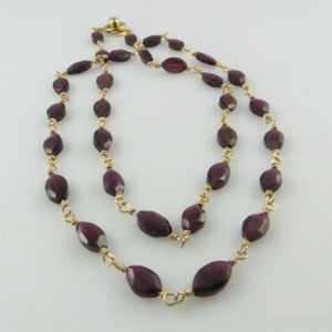 Faceted Garnet, Gold-Filled Necklace, 19.5 in. Classic, Bold Ready to Ship N101 image 8
