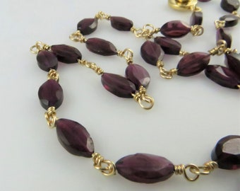 Faceted Garnet, Gold-Filled Necklace, 19.5 in. - Classic, Bold - Ready to Ship (N101)