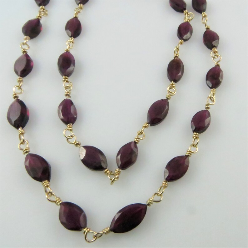 Faceted Garnet, Gold-Filled Necklace, 19.5 in. Classic, Bold Ready to Ship N101 image 6