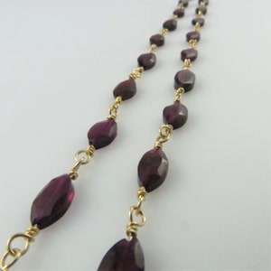 Faceted Garnet, Gold-Filled Necklace, 19.5 in. Classic, Bold Ready to Ship N101 image 3