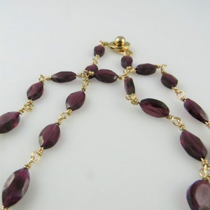 Faceted Garnet, Gold-Filled Necklace, 19.5 in. Classic, Bold Ready to Ship N101 image 7